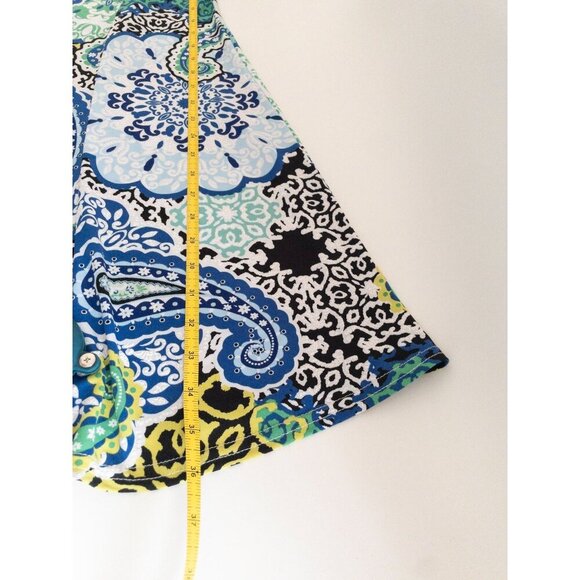 Joseph Ribkoff Paisley Multicolor 3/4 Sleeve Zip-Front A-Line Dress 2 - Picture 16 of 16